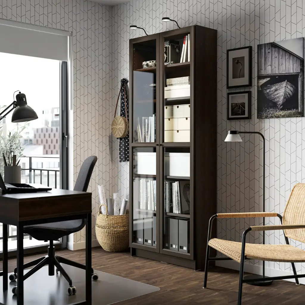 billy-oxberg-bookcase-with-glass-doors-dark-brown-oak-effect__1415013_pe975135_s5.webp