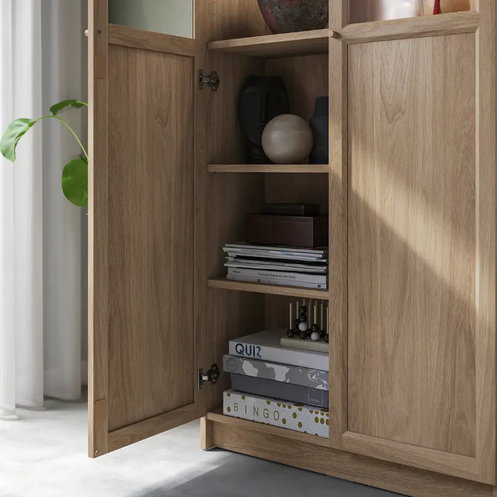 billy-oxberg-bookcase-with-panel-glass-doors-oak-effect__1415078_pe975095_s5.webp
