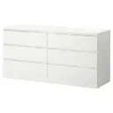 Malm 160*78 6тай хэвтээ комод цагаан
