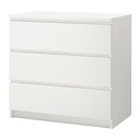 Malm 80*78*48 3тай комод цагаан