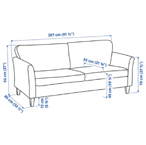 [205.721.35] Ekholma 207*85см 3тай буйдан их бие